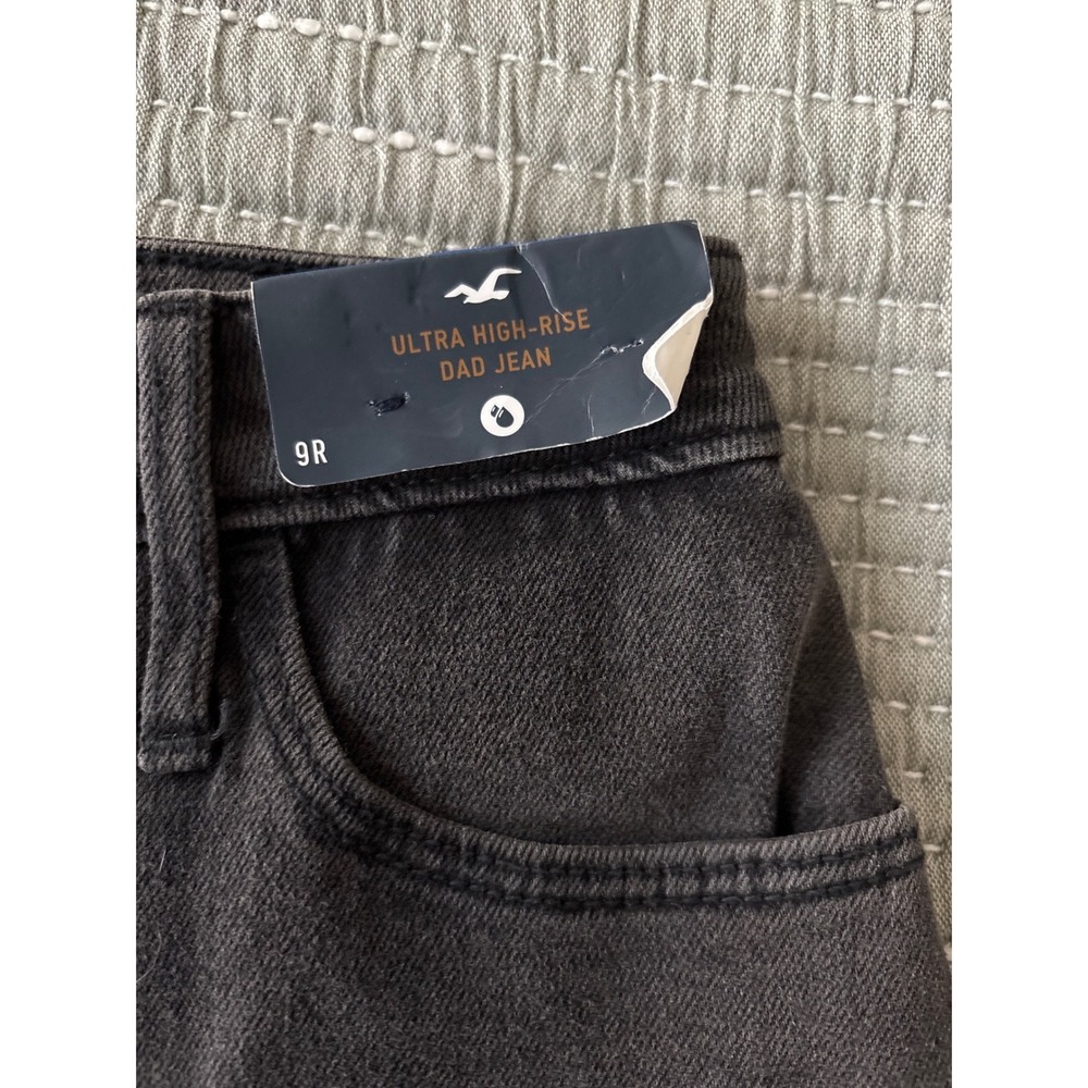Hollister Ultra High-Rise Black Patchwork Dad Jeans Size 9 - Picture 8 of 9